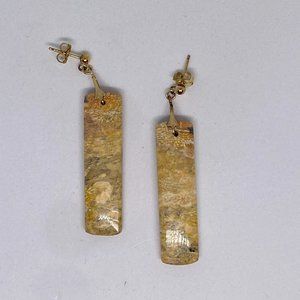 Handmade Granite Earrings with Gold Posts